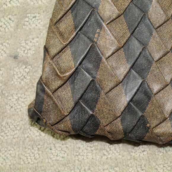 Fendi Origami Purse Leather Black Brown Handbag Authentic VERY Rare EUC! - Picture 9 of 16